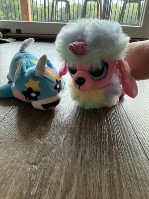 Cutetitos Kawaiitos Unicorn Plush 7'' & Coco Surprise Rainbow Plush Poodle Set