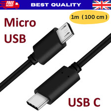 USB Type C to Micro USB Data & Sync OTG charging cable - Black 1m NEW UK STOCK.