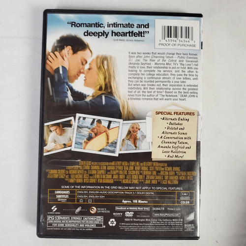 Dear John (DVD, 2010, Channing Tatum & Amanda Seyfried) - Picture 3 of 3