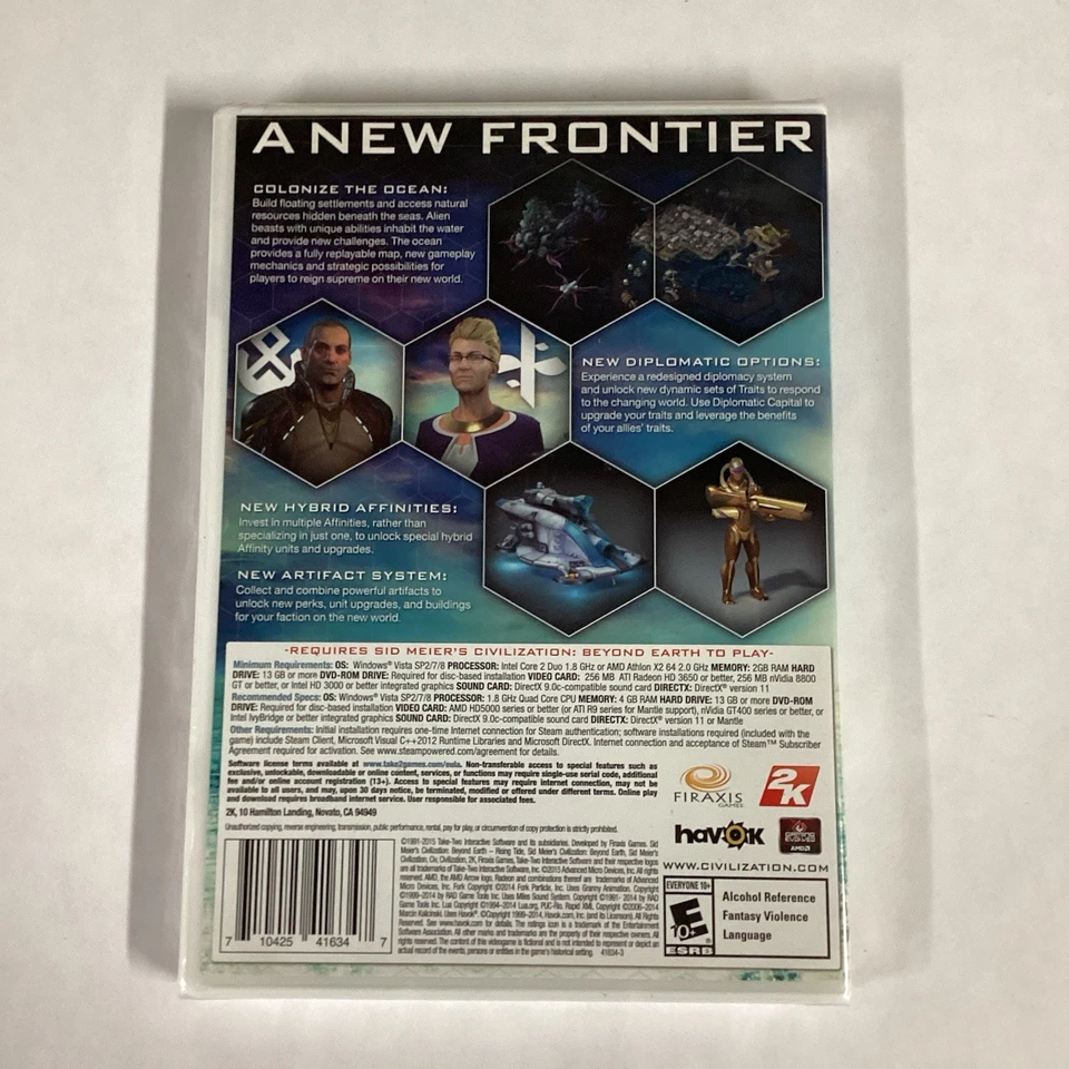 Sid Meier's Civilization: Beyond Earth Rising Tide PC Expansion Pack New Sealed - Image 2 of 2