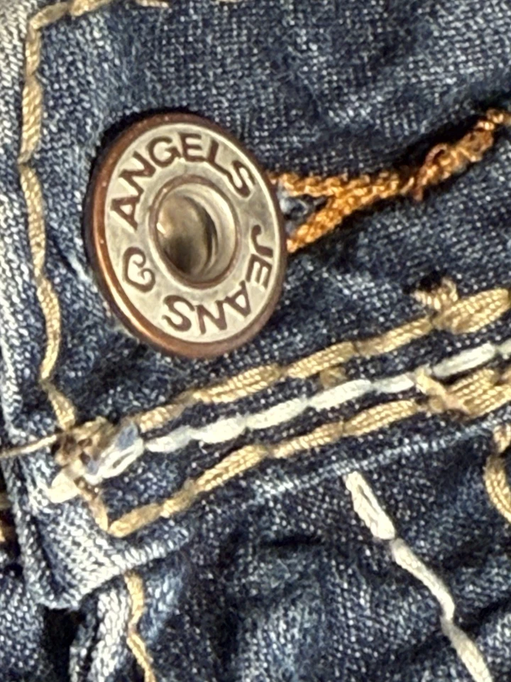 Angels Jean шорты размер 3 Juniors Sz синий джинсовой ткани кромки карманы состаренный логотип - Изображение 3 из 4