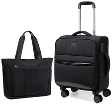16 Inch Carry On Luggage with Tote Bag Luggage Sets Airline Approved TSA Lock...