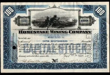 1926 Homestake Mining - Estate of GEORGE HEARST - EX RARE Stock Certificate