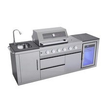 Monster Grill - Ultimate Outdoor Kitchen - 4 Burner Gas BBQ with Fridge MG4KITSS