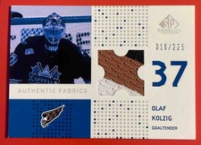 2002-03 SP Game Used Olaf Kolzig #AF-OK Authentic Fabrics /225 Capitals