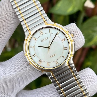SEIKO Dolce 5E31-6A30 腕時計シルバーゴールド Exc+5] Seiko Dolce 5E30-6A50 Quartz 32mm Ivory Dial Men's Watch