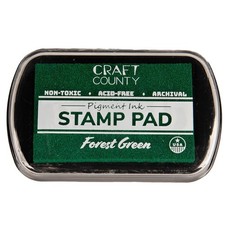 Forest Green Pigment Ink Stamp Pad Refillable with Raised Edges for Stamping