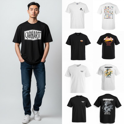 Carhartt WIP Men s T Shirt Cotton Crew Neck Logo Tee Casual Streetwear S-XXL