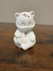 VTG FENTON Milk Glass VIOLETS IN THE SNOW Bear Figurine 3 3/8"H SIGNED