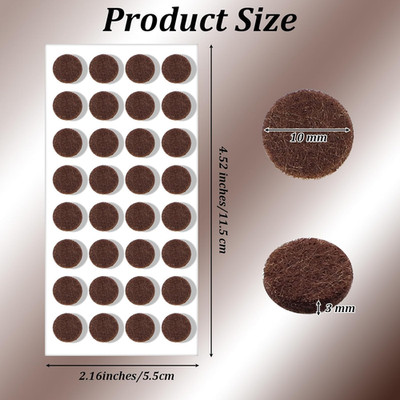 Small 3/8'' Felt Pads for Cabinet Door Bumpers, 224PCS Self Adhesive Thick Bum...