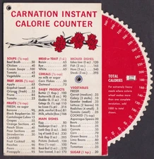 Carnation Instant Milk Calorie Counter calculator wheel 1962
