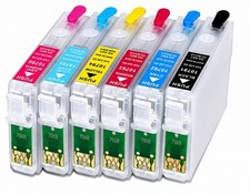T0791-T0796 FOR Epson Refillable Ink Cartridges 1430 Artisan 1400 With ARC CHIP