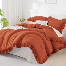 Comforter Set California King 104x96In 3 Pieces Burnt Orange Andency 104x96Inch