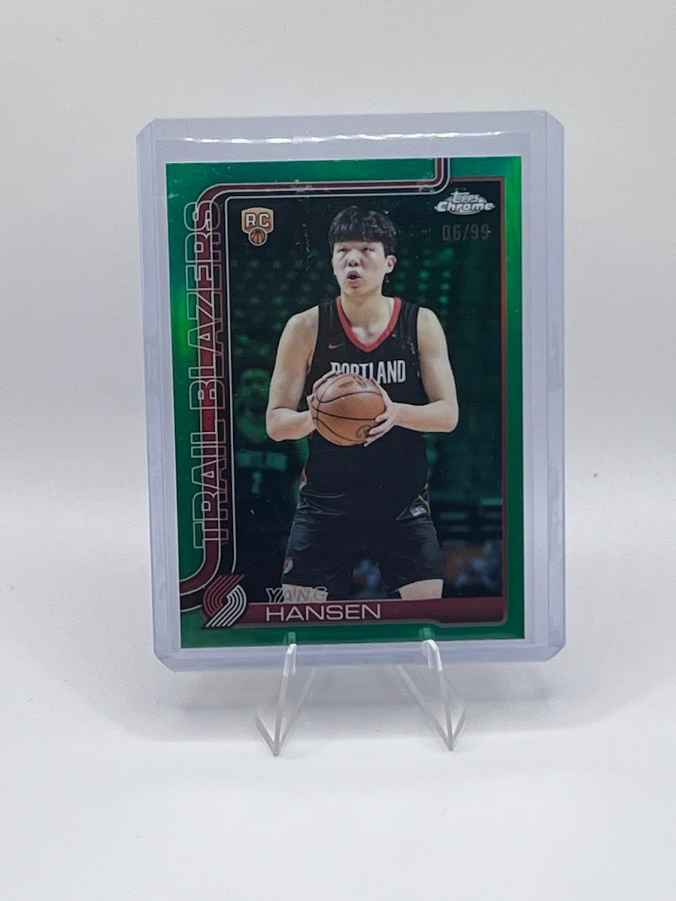2025-26 Topps Chrome Basketball Yang Hansen Green Refractor /99 #266 SP