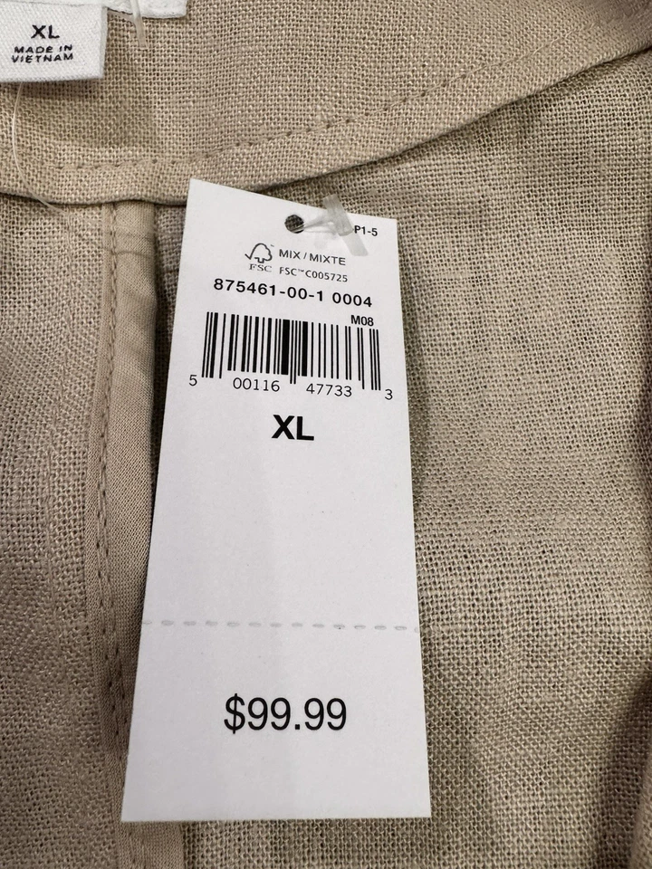 Blazer para mujer nuevo con etiquetas Gap lino x cuadrado talla XL Preppy costero informal minimalista caqui Foto 4 de 4