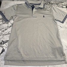 Polo Ralph Lauren Youth Small 8 Gray Performance Dri Fit Polo Shirt