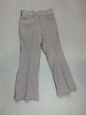 70s Levis Panatela Polyester Disco Leisure Houndstooth Flare Slacks Pants 30x27