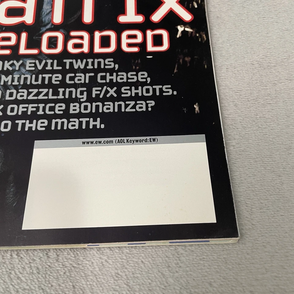 Entertainment Weekly May 16 2003 Morpheus Fishburne Moss Matrix Blank Label - Image 2 of 4