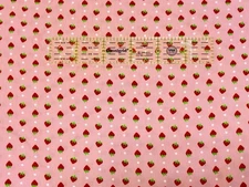 ADORABLE Mini Strawberries on Pink - BTHY: 18” x 56”