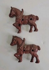 Cast Iron Horses, Set Of 2 Replacement Pieces, 2.75" Tall, 3" Long, Brown
