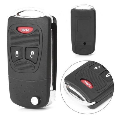 For Chrysler Dodge Ram1500 Fit Jeep 3 Button Panic Remote Flip Folding Key Shell