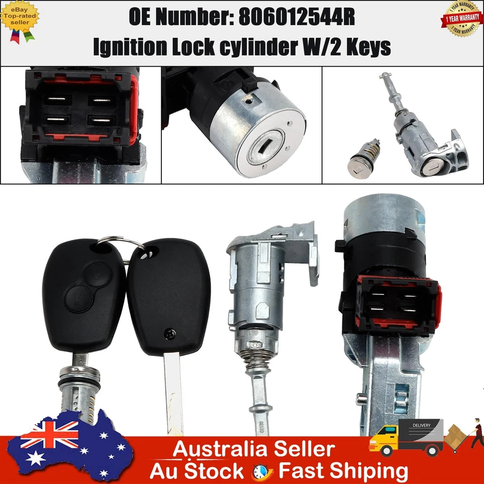 Ignition Lock cylinder W/2 Keys 806012544R For Renault Kangoo II Master III