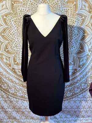 BodyCon Kleid Zara Basic Gr L Schwarz Samtärmel