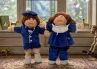 Vintage Cabbage Patch Kids  Boy & Girl Twins 1985 Dark Blue Outfits