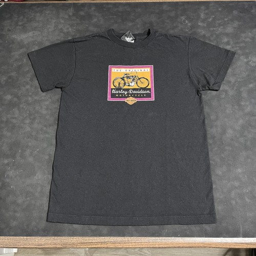 Harley-Davidson, Vintage Harley Davidson Bicycle Motorcycle Shirt Mens Small Black Holoubek USA
