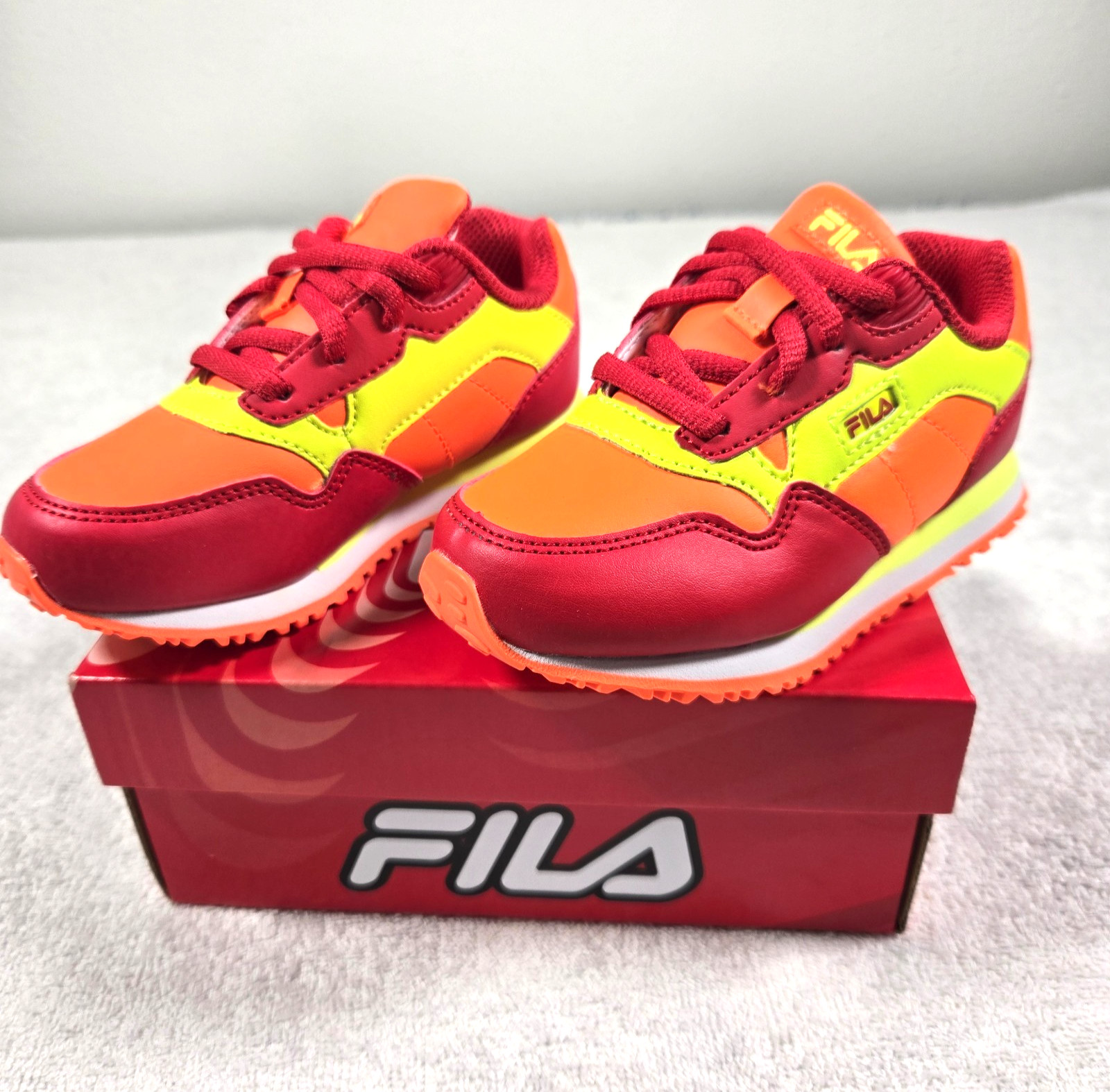 Size 9 Red Neon Orange Yellow With Box New