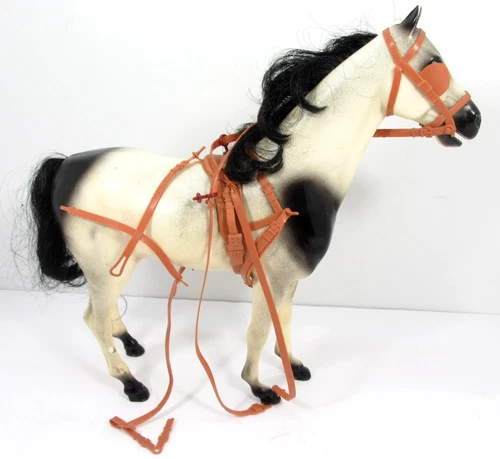 Marx Sindy Black & White Western Horse Vintage Pedigree Toy 1970's