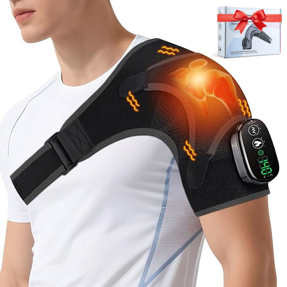 Neu Elektrischer Schulterbandage Mit Wärme & Vibration Massagegerät für Schulter