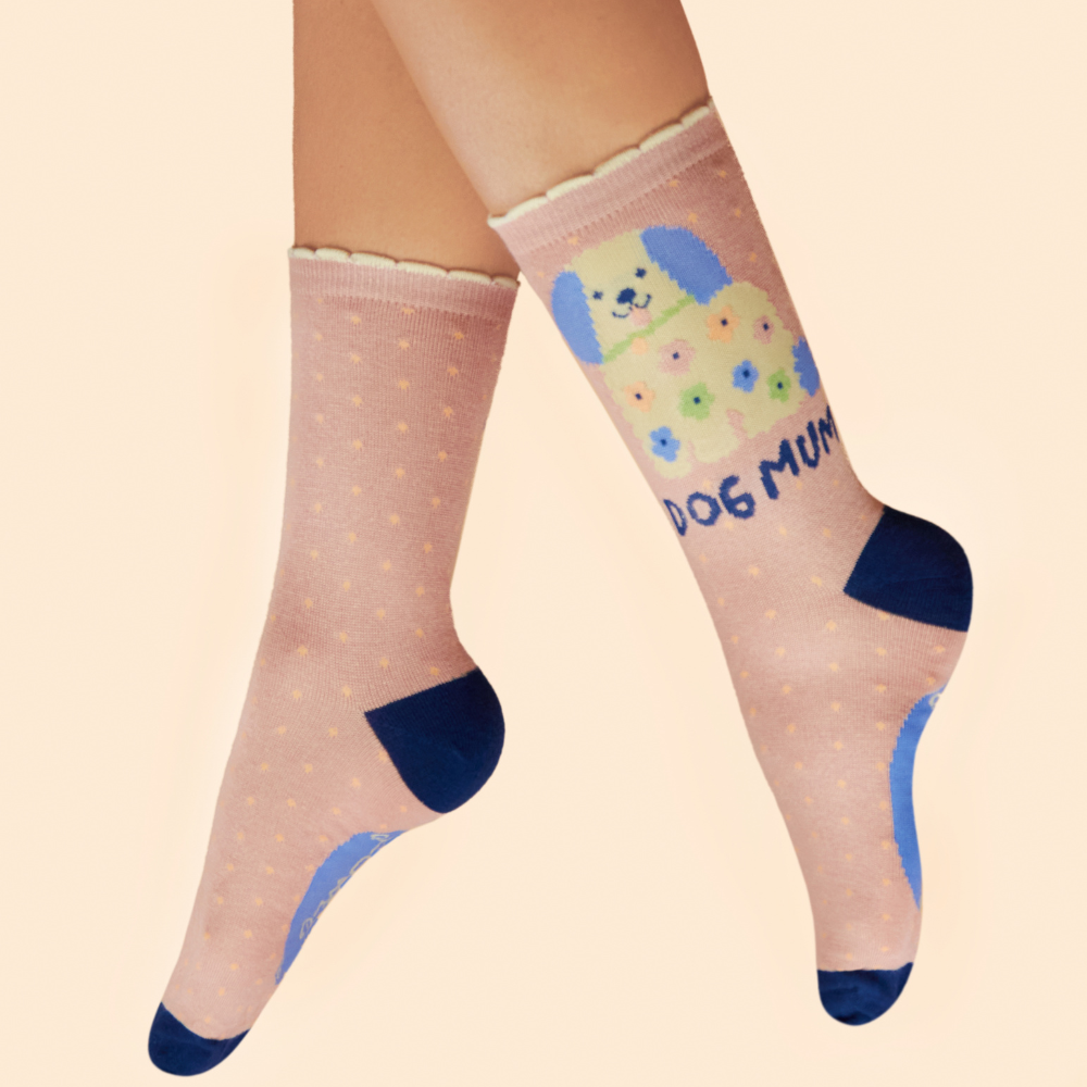 Ladies Bamboo Ankle Sock Dog Mum By Powder Design SS25