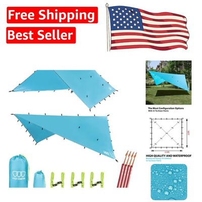Ultralight Rainfly Tarp 10ft x 10ft - Versatile Canopy for Camping and Hiking