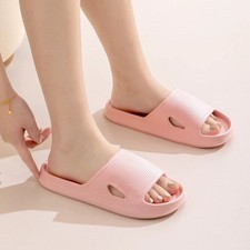 Solid Color Thick Bottom Home Slippers Summer Non-slip Floor Bathroom Slipper Wo