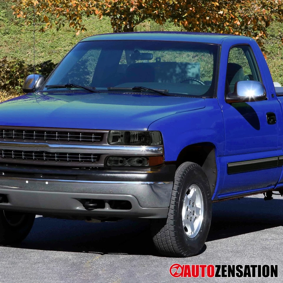 Fit 1999-2002 Chevy Silverado 2000-2006 Suburban Smoke Headlights+Bumper Lamps Foto 3 de 4