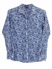 Eddie Bauer Womens S Blue White Geometric 100...