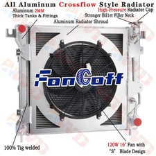 2 Row Radiator Fan Shroud For 1997-1999 Dodge Dakota Durango 3.9l 5.2l 5.9l