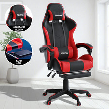 PORIYA Gaming Chair Swivel Recliner Racing Office Video Game Chair with Footrest