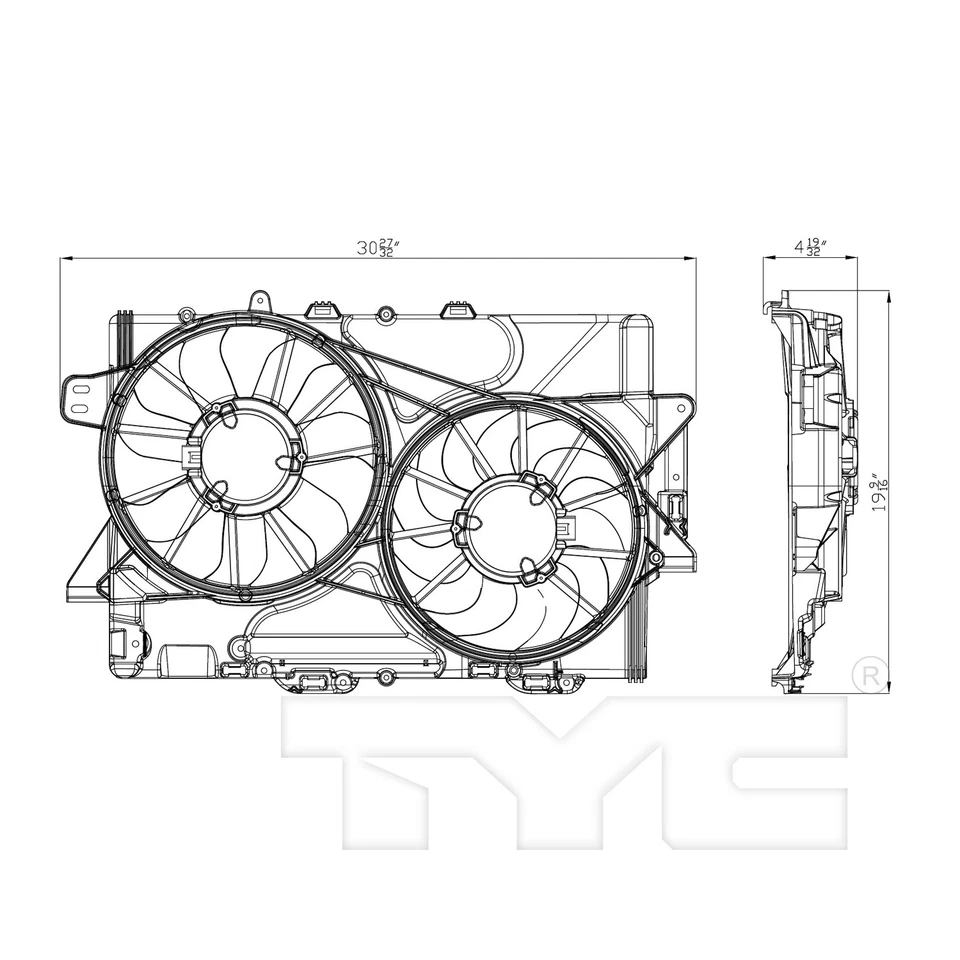 Conjunto de ventilador de refrigeración de doble radiador y condensador para Chevy Equinox 13-17 3,6 L Foto 4 de 4