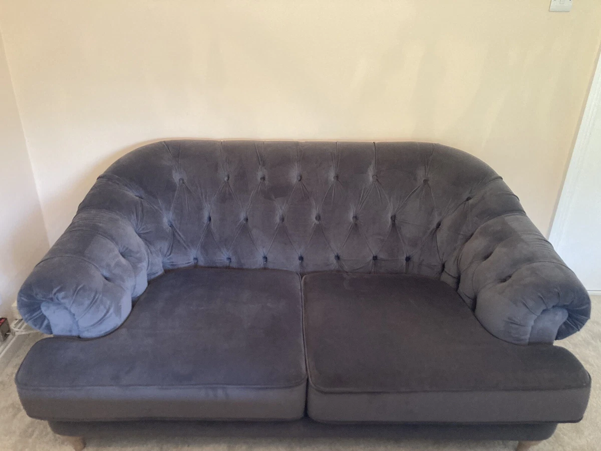 Next Charcoal Leather Sofa Baci Living Room