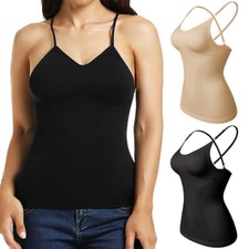 Women Tummy Control Body Shaper Cami Tank Tops Waist Trainer Vest Slim Shapewear