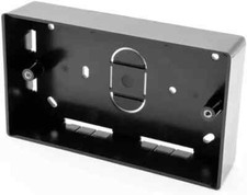 Double Black Square Surface Pattress Back Box 32mm Deep 2 Gang Electrical Socket