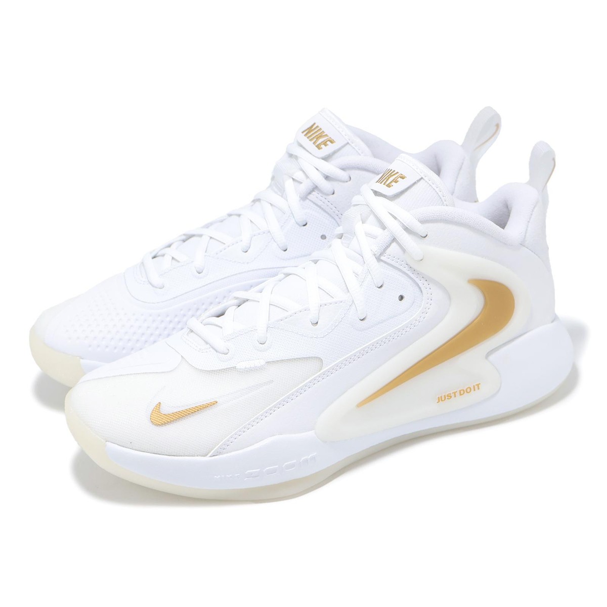 Nike Zoom Hyperset 2 White Metallic Gold Men Volleyball Sports
