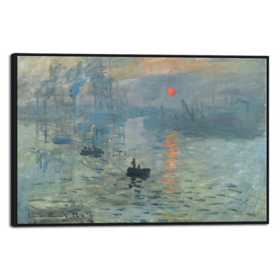 Extra Large Black Framed Art Impression Sunrise of Claude Monet Artwork Pictures