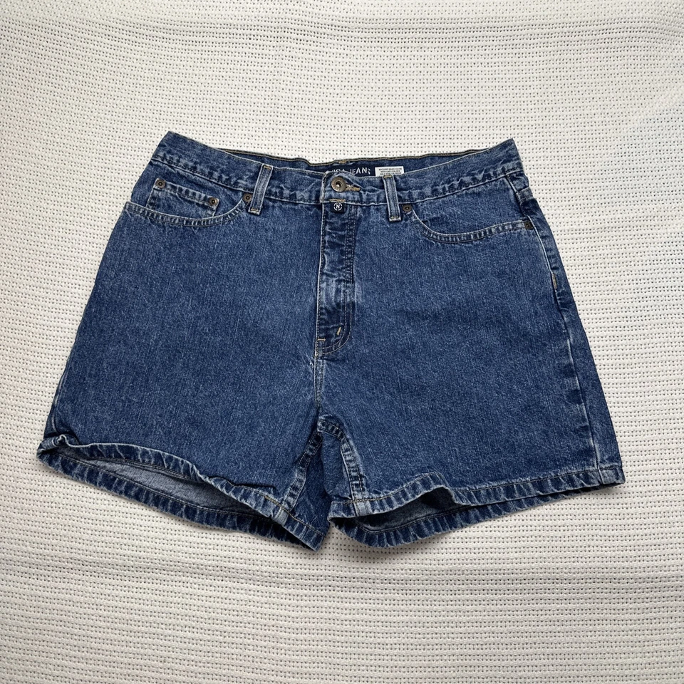 Pantalones Cortos Vaqueros Nautica Vintage Años 90 12 Tiro Alto Jean 100% Algodón México Y2K Foto 2 de 4