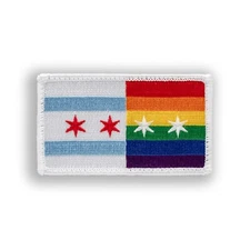 Chicago Pride Flag Embroidered Patch 3 ⅜" x 2"