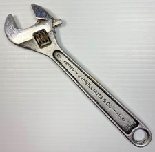 Vintage J.H. Williams & Co. 8" Adjustable Crescent Wrench "SUPERJUSTABLE" USA