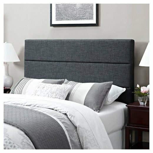 Dorel Living Charcoal Gray Horizontal Tufted Headboard