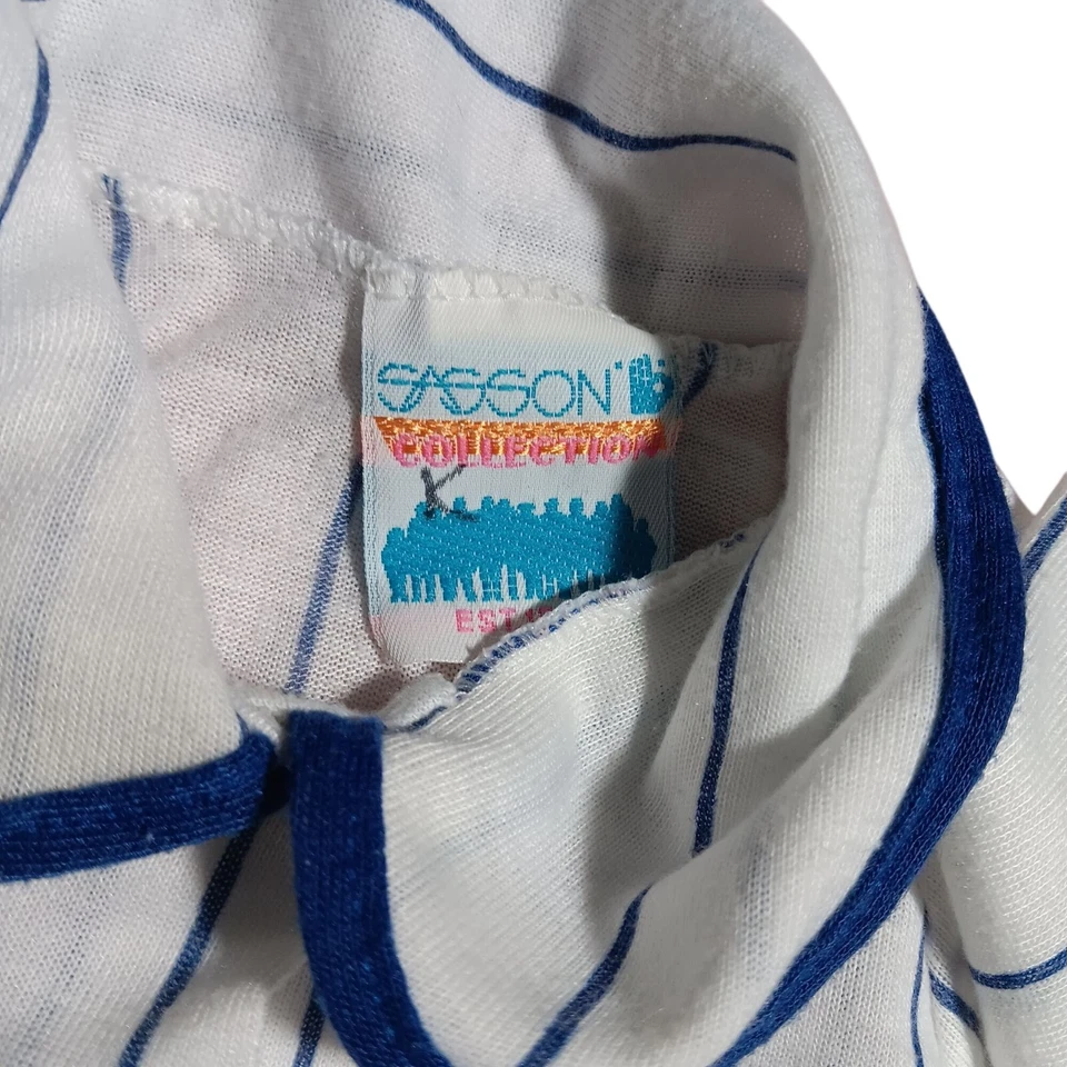 Pijama de Colección Años 80 Sasson Bebé Infante Rayas para Dormir 12-18m Pies a Presión Foto 2 de 4